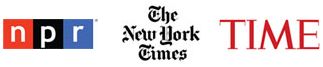 NPR NYT and TIME logos